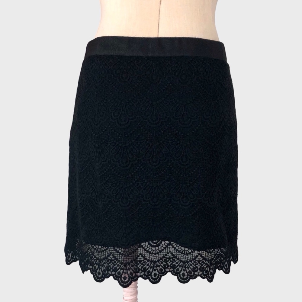 J Crew Scalloped Lace Overlay Pencil Mini Skirt - Picture 3 of 5